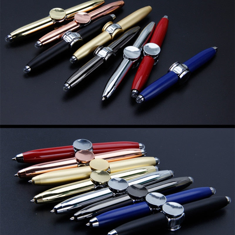 Govee RGBIC LED spinning pen with colorful light effects, showcasing a sleek design and vibrant illumination in a close-up image.