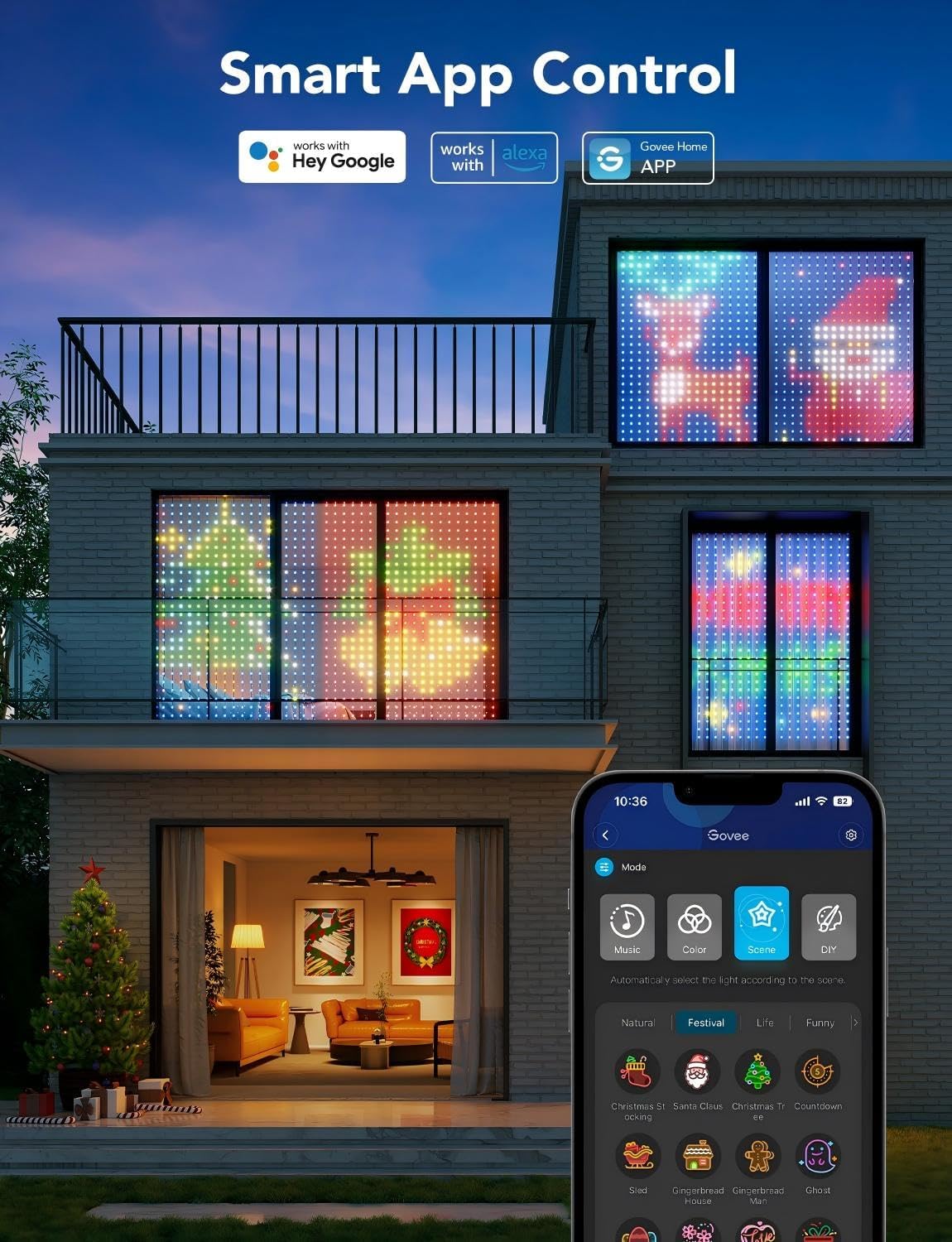 Govee Curtain Lights - Govee RGBIC Floor Lamp 