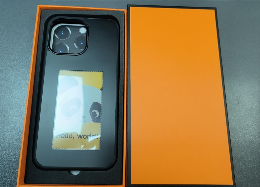 E-Ink phone case by Govee RGBIC with sleek design and durable material, showcasing the textured surface and screen protection.